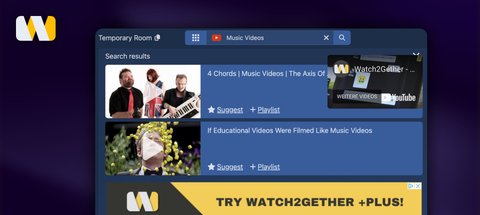 Demonstration of how Search works on Watch2Gether